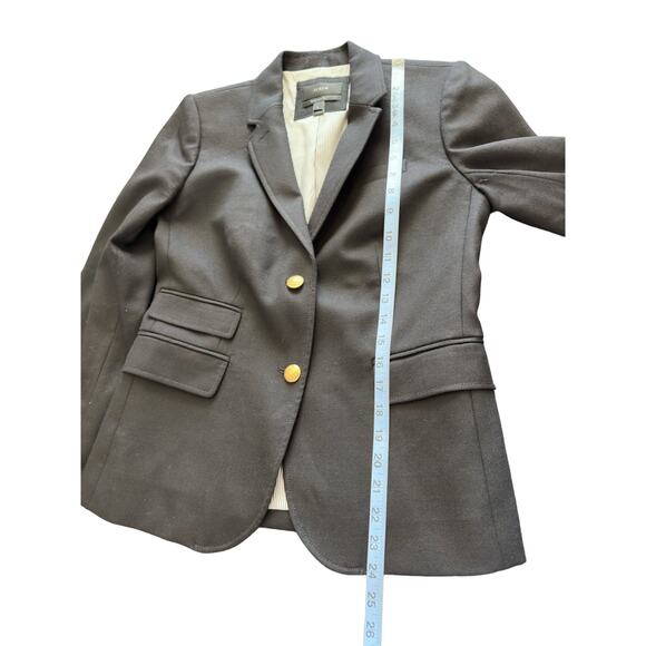 J.Crew Schoolboy Blazer Black Wool Blend Preppy Office Dark Academia Size 2 - Picture 14 of 14